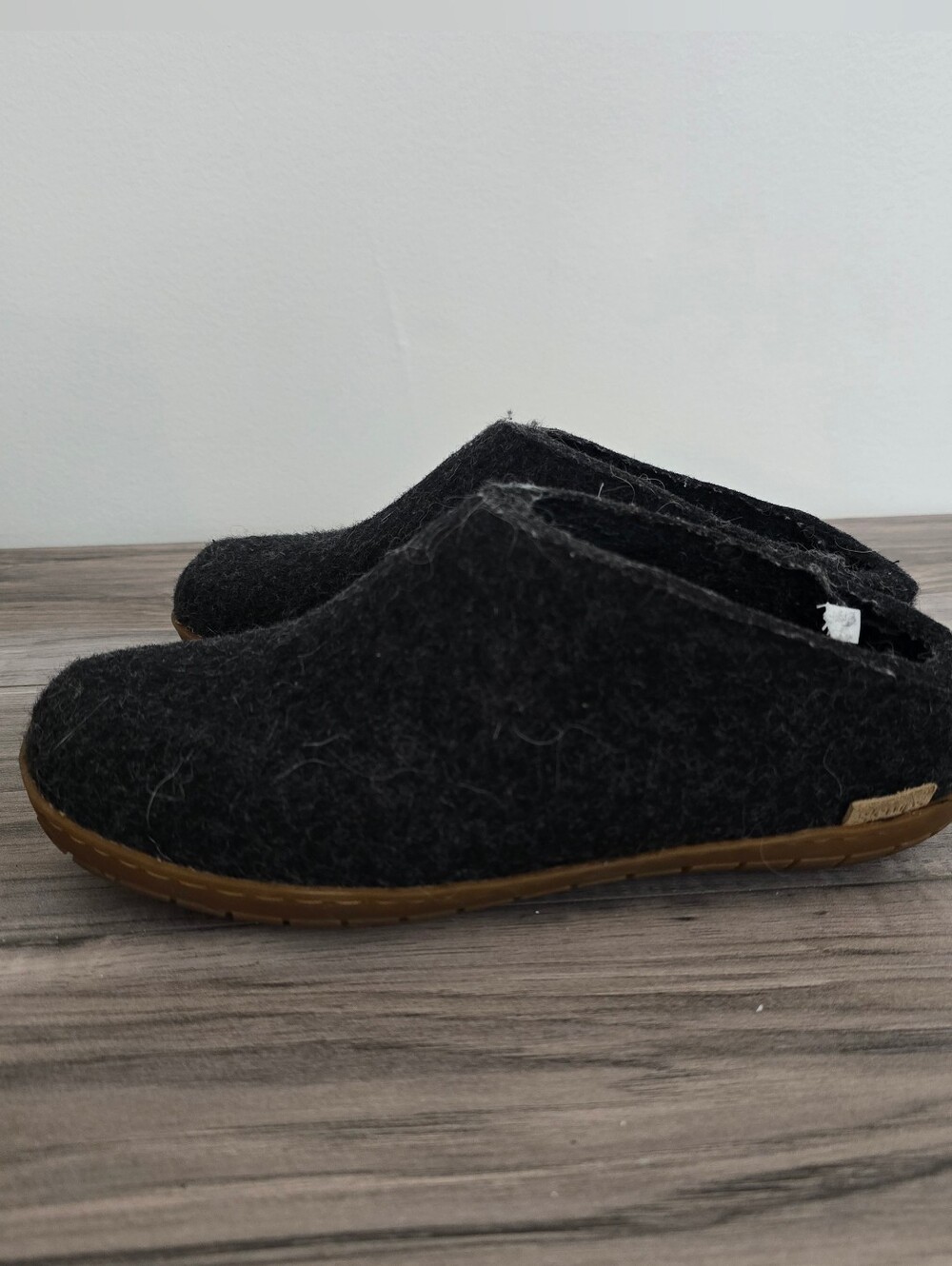 Glerups Wool Slippers Women's Size 6 Charcoal